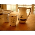 日本船錨陶瓷仿琺瑯一壺二杯