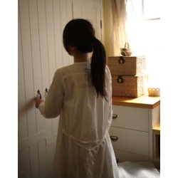 日本純白綿質裙衣(黑、白色)