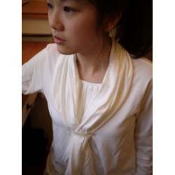 日本純白色領巾上衣(三色)