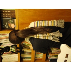 日本條紋彩色毛質圍巾