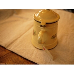 德國古董舊黃色琺瑯壺