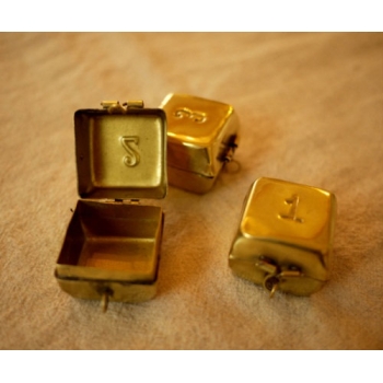 日本銅製123乳牙飾品置物盒(方)