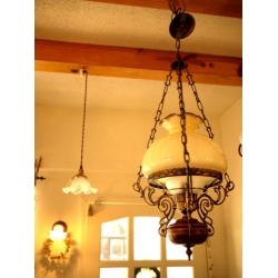 歐洲古董橡木吊燈角落燈1