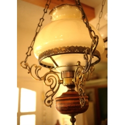 歐洲古董橡木吊燈角落燈1