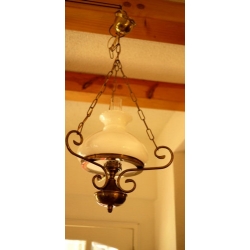 歐洲古董銅架吊燈角落燈2