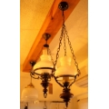 歐洲古董橡木吊燈角落燈