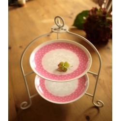 日本粉紅水玉點點蛋糕點心盤