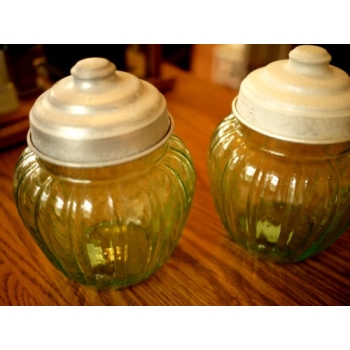 日本老氣泡玻璃糖果製物罐