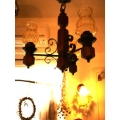 法國鄉村古董燈琥珀黃3燈