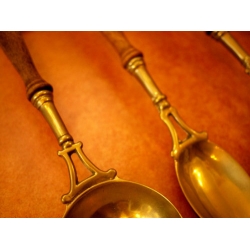 德國古董黃銅廚房用具掛飾組(大)