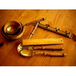 德國古董黃銅廚房用具掛飾組(小)