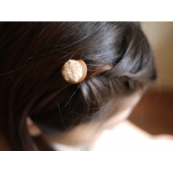 日本木質毛線球髮夾